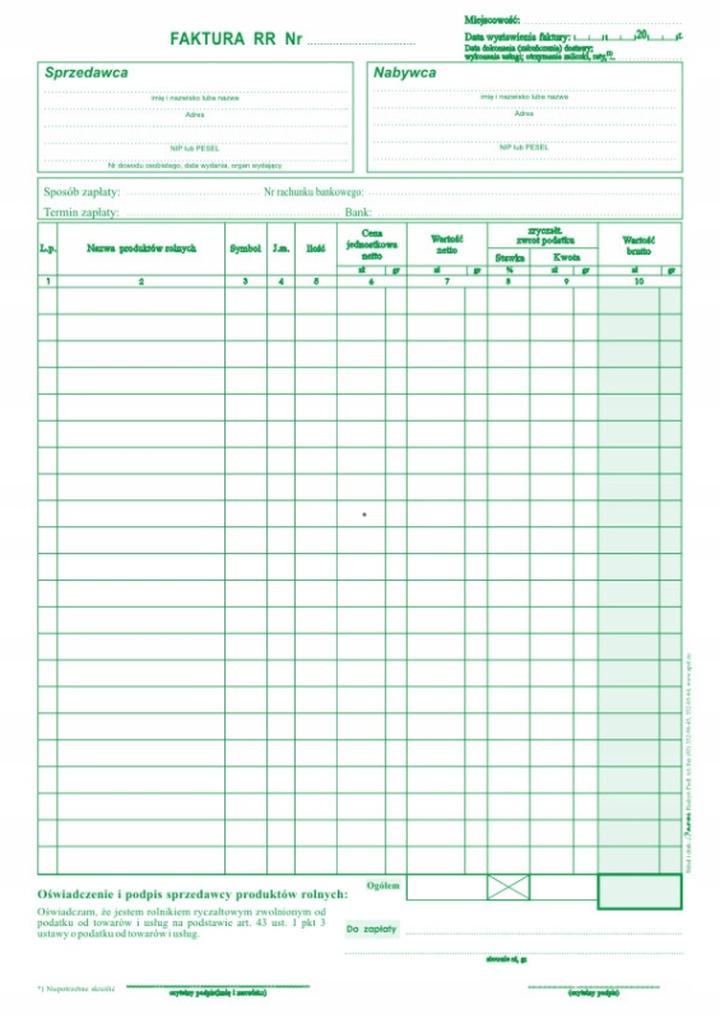 Prawo a faktury na ryczałcie