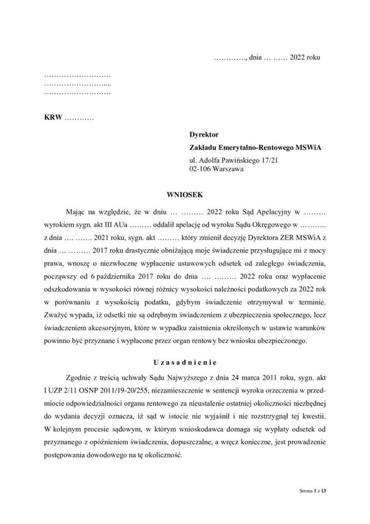 Odsetki od kosztów procesu