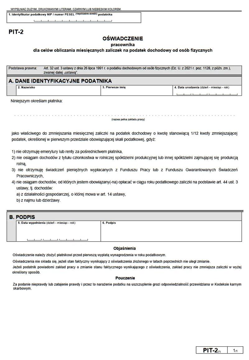 Usługi księgowe PIT