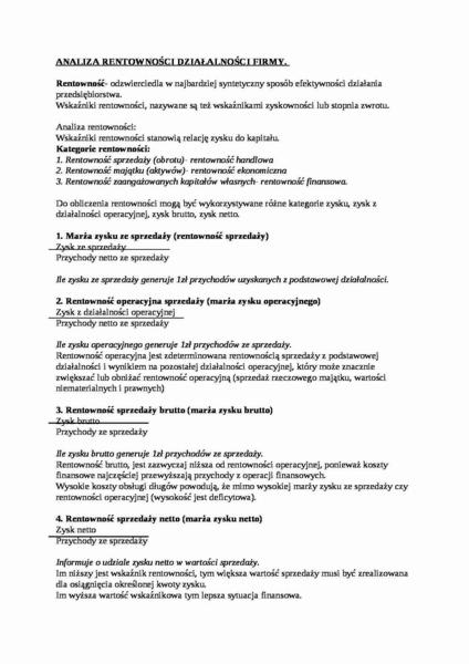 Obliczenia wskaźnika ROA