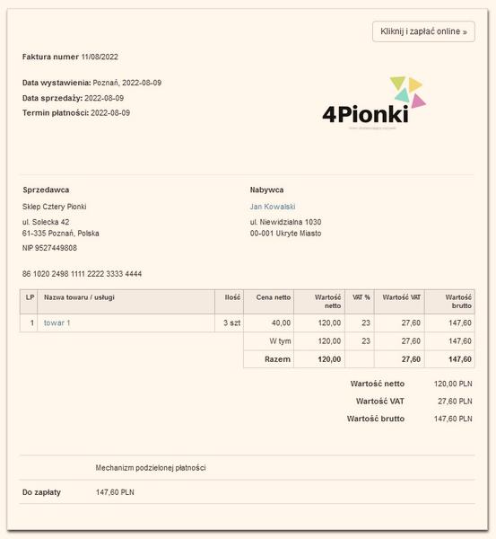 Wystawianie faktur do paragonów