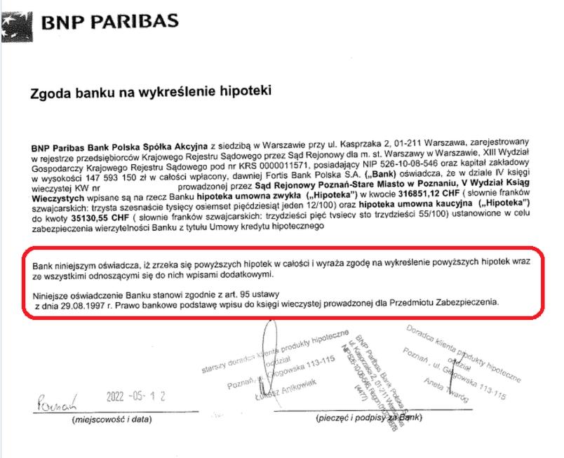 Dokumenty do wykreślenia hipoteki
