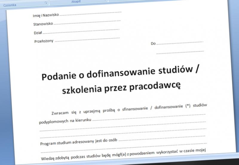 Dofinansowanie studiów podyplomowych