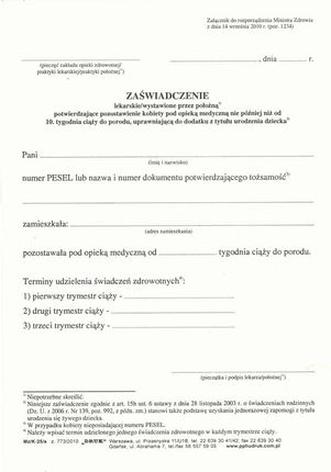 Wniosek o becikowe