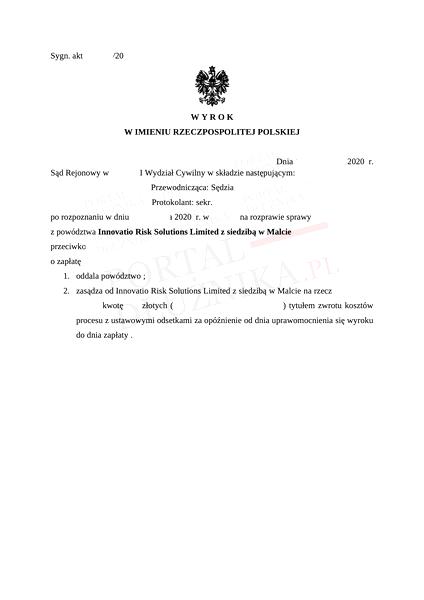 Pismo o zwrot opłat za pożyczkę